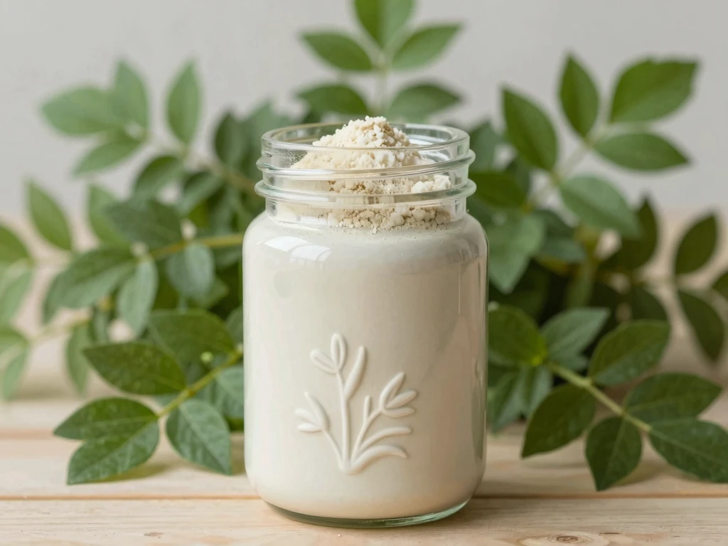 Stylized powder jar visual for Wluzarinuethitau plant nutrition